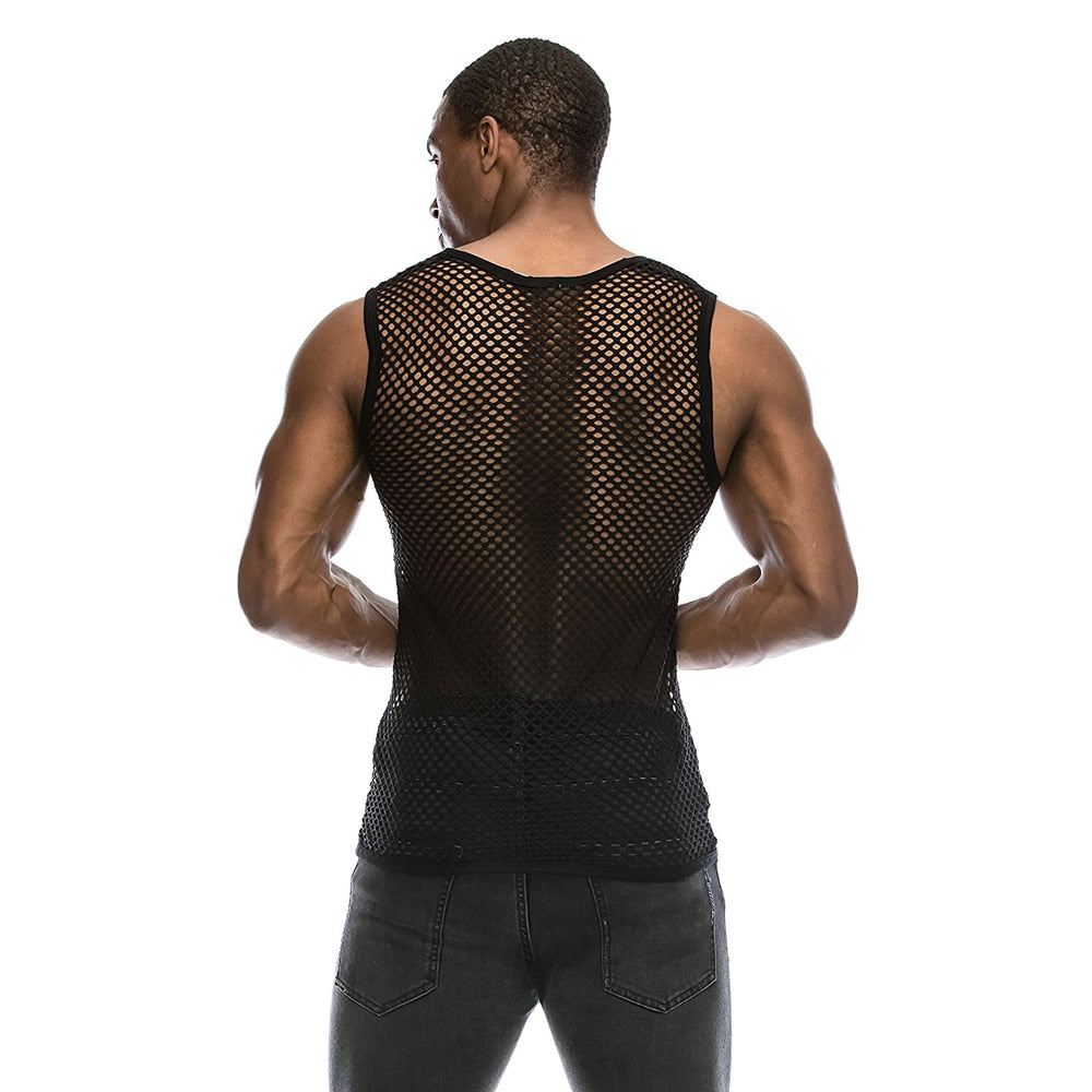 Men's Sheer Mesh T-Shirt for Fashion and Photography