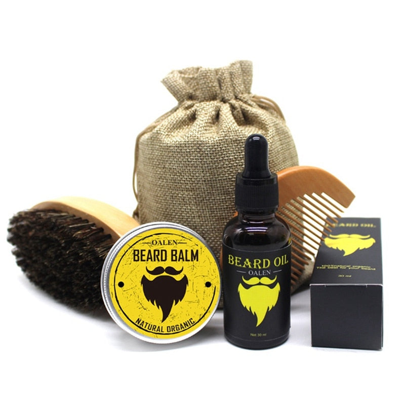 Men's Beard Care Set With Beard Balm And Oil