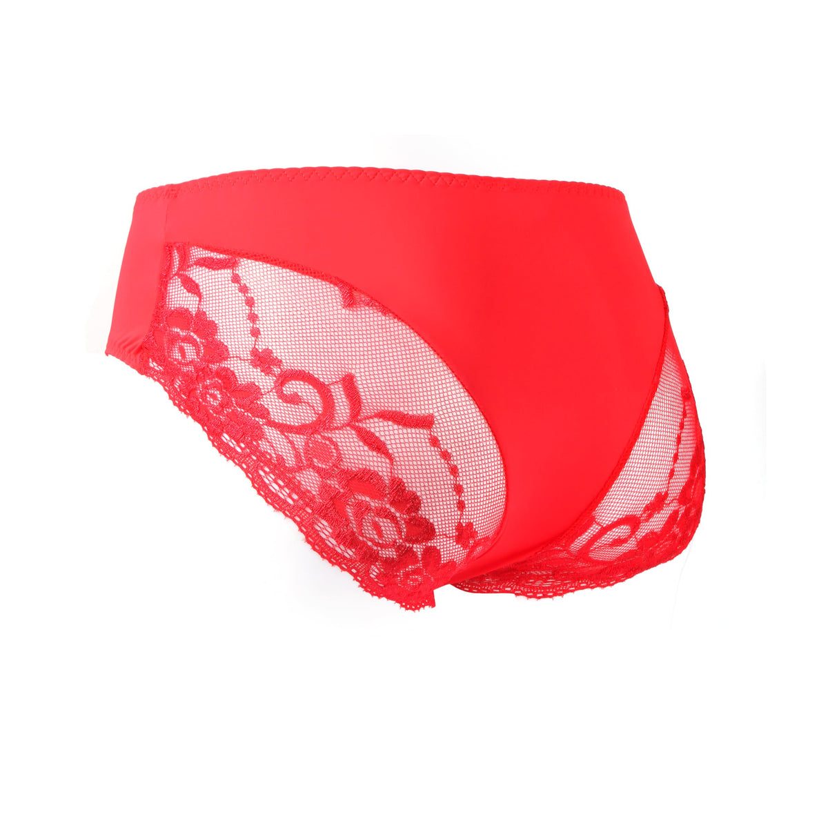 liuun Mens Lace Panties Sexy Underwear Boxer Briefs Pouch Underwear Lingerie for Men Bikini Briefs Sissy Pouch Crossdress Pantie Red