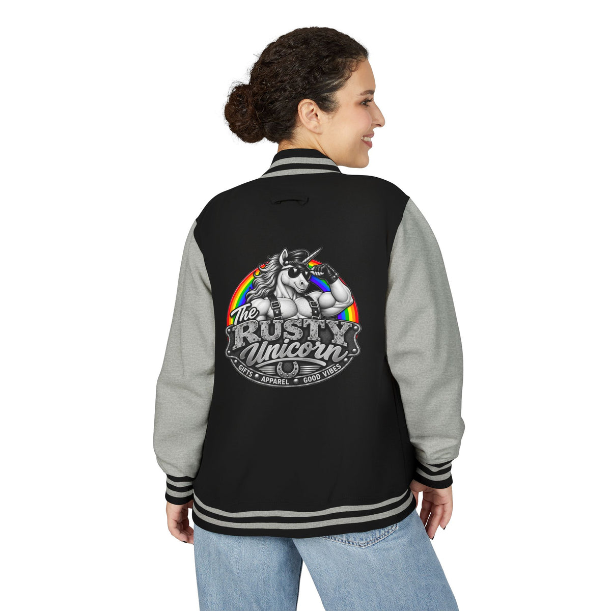 The Rusty Unicorn Logo Letterman Jacket
