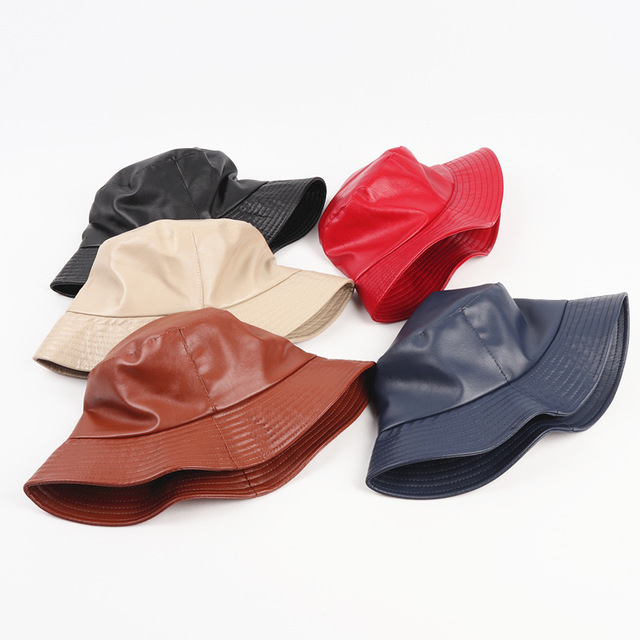 PU Leather Fisherman's Hat for Men and Women