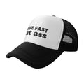 Drive Fast Eat Ass Funny Hat Unisex Adult Trucker Caps Fishing Adjustable Cap Classic Sport Hats Black