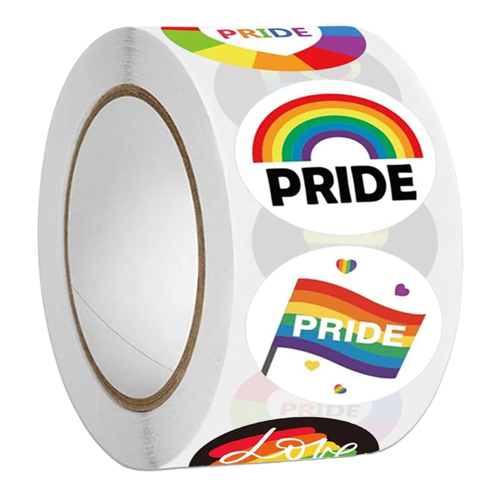 500 PCS Pride Stickers Roll for LGBTQ Rainbow Rectangle Pride Support StickersLGBT Pride Accessories Support LGBTQ Causes Stickers for Pride Month Decorations (501)
