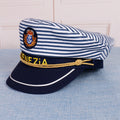 Navy Captain Hat, Striped Sailor Hat for Adults & Kids