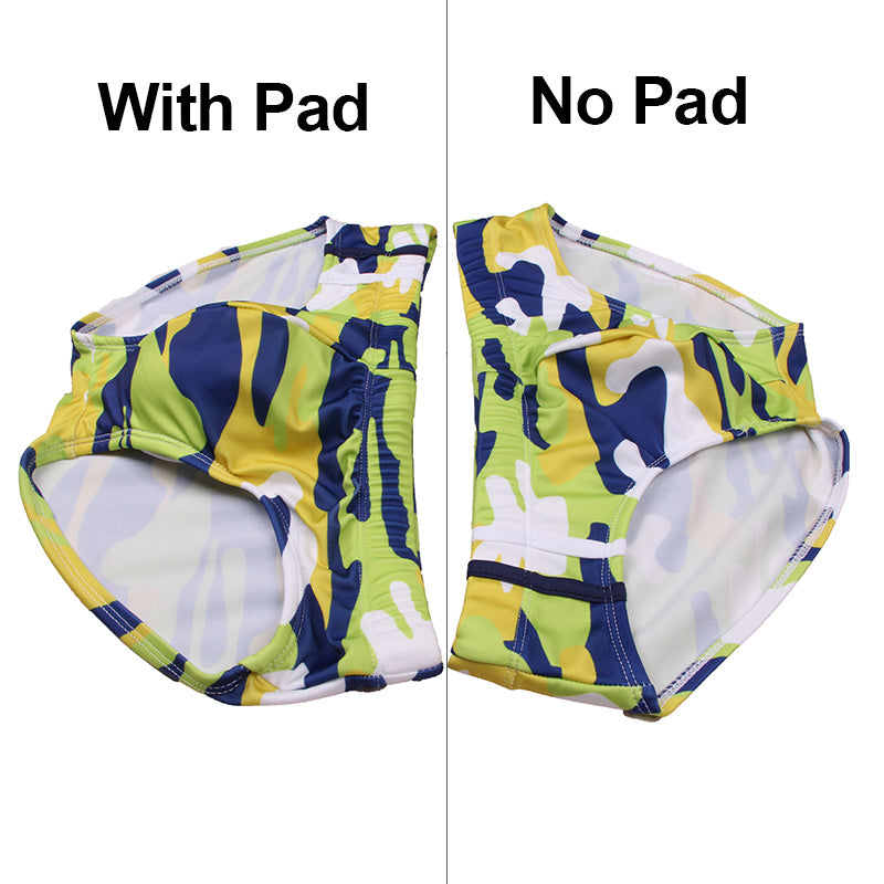 Men's Low Waist Camouflage Swim Briefs and Trunks