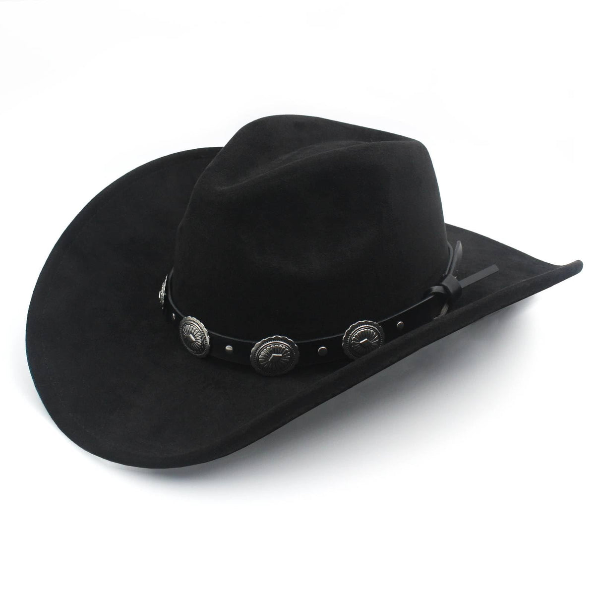 LIDHAY Cowboy Hat for Women and Men Western Suede Hat Wide Brim Cowboy Cowgirl Hat 726XG Black