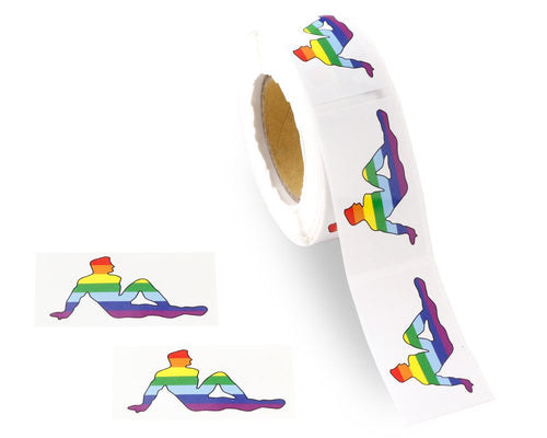 250 Rainbow Mudflap Guy Stickers for Gay Pride Lesbian Pride Transgender Pride LGBTQ Awareness - Rainbow Man Shaped Flag Stickers - Great for Fundraising Events and Marches