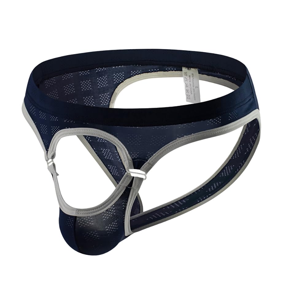 Golirsteca Male Athletic Supporters for Men Performance Mesh Lightweigh Jock Straps Underwear Navy