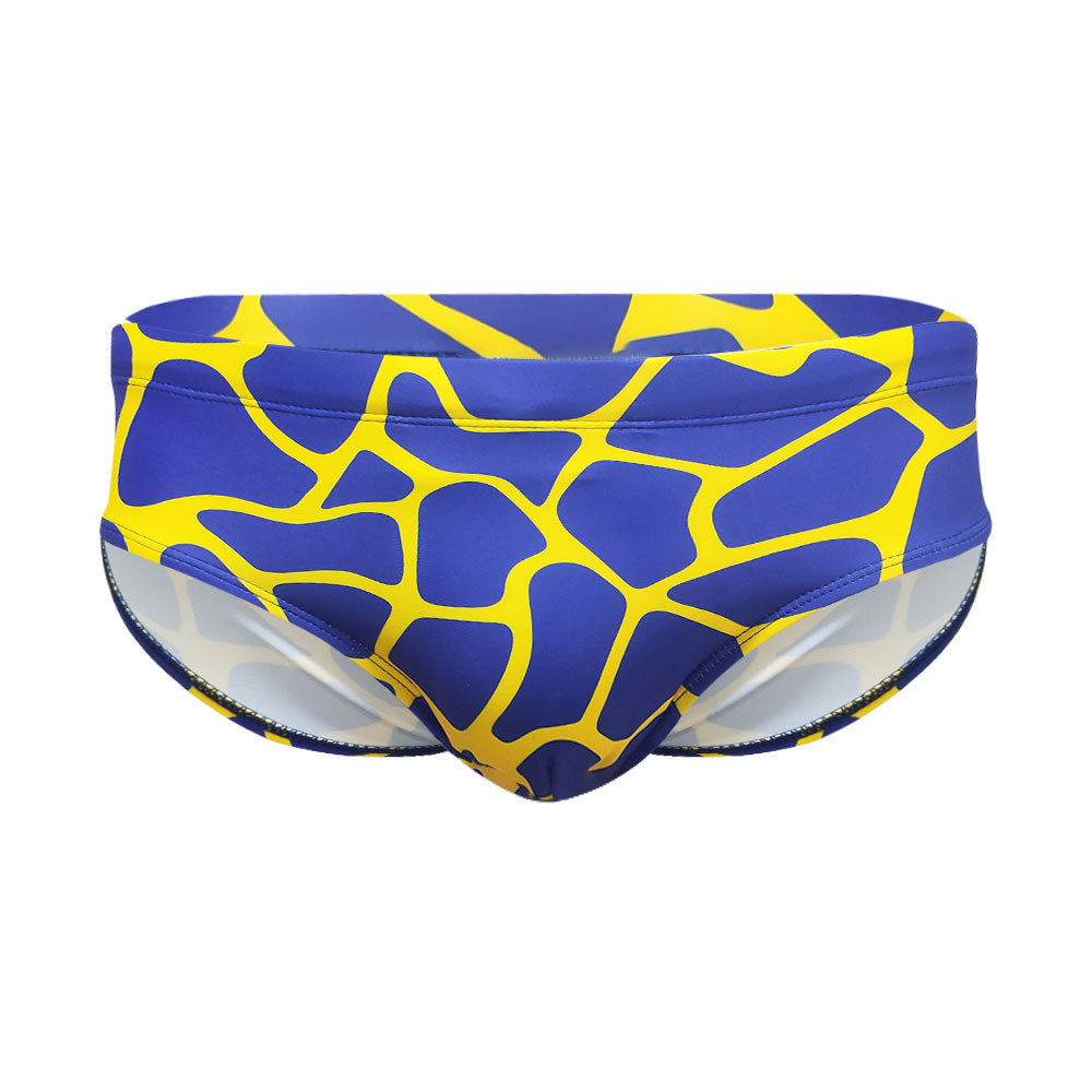 Men's Triangular Swim Trunks with Irregular Print Design
