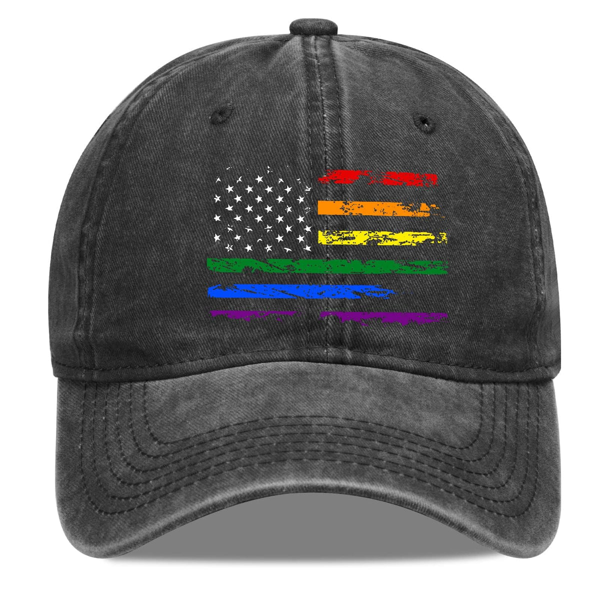 U.S. Flag LGBT Rainbow Baseball Cap Gay Pride Baseball Hat Love is Love Adjustable Hats for Men and Women