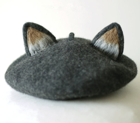 Fox Ear Beret Hat - Painter's Hat