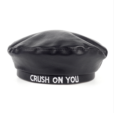 Korean Style Leather Beret Hat - Versatile Design