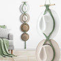 Yulejo Macrame Hat Hangers Boho Hat Rack Cowboy Hat Hanger Back of Door Hat Organizer (Sage GreenFour Hats Style)