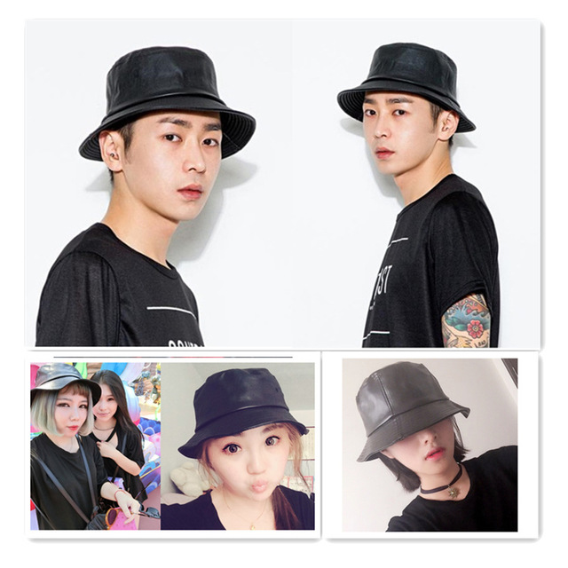 PU Leather Fisherman's Hat for Men and Women