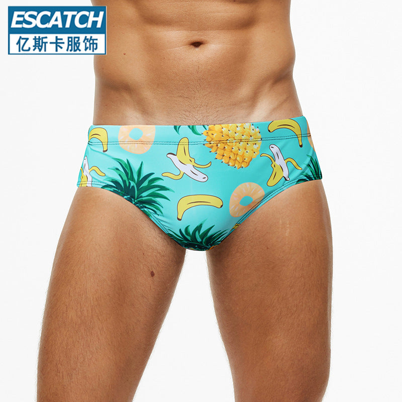 TADDLEE Men's Triangle Swim Trunks - Quick Dry Lemon Swimwear