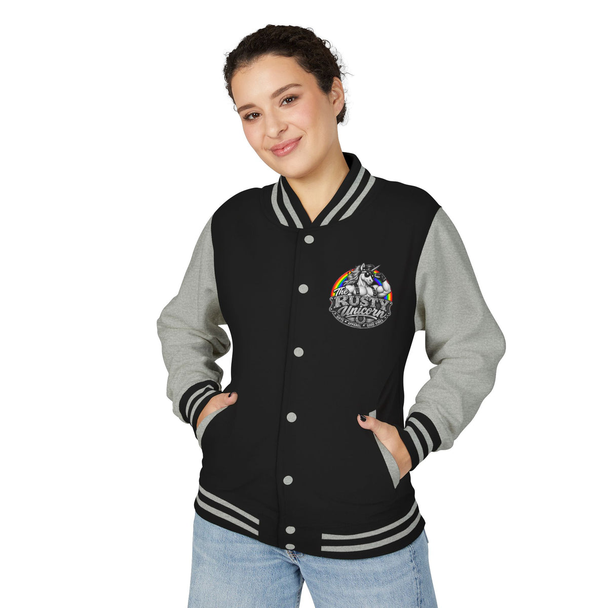 The Rusty Unicorn Logo Letterman Jacket