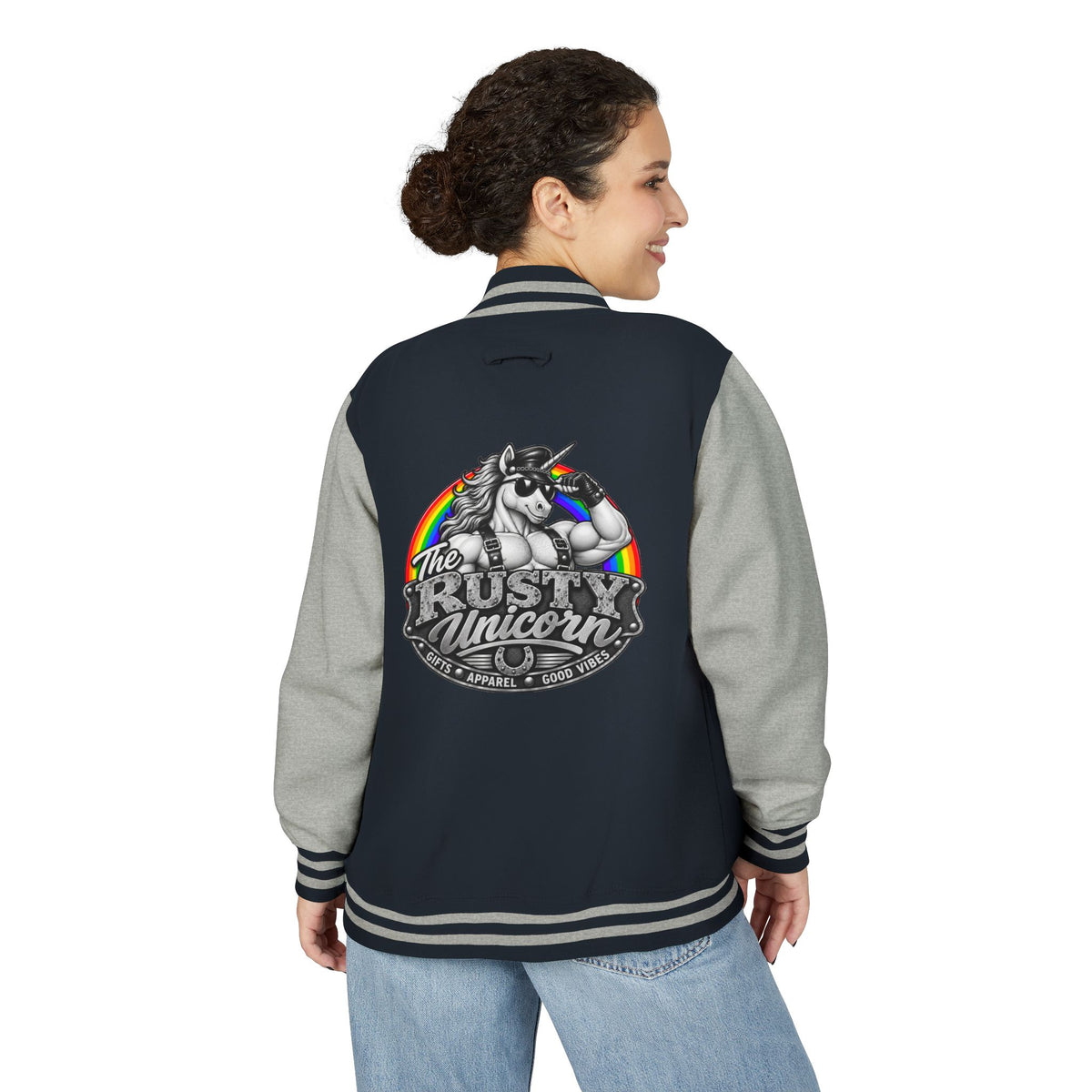 The Rusty Unicorn Logo Letterman Jacket