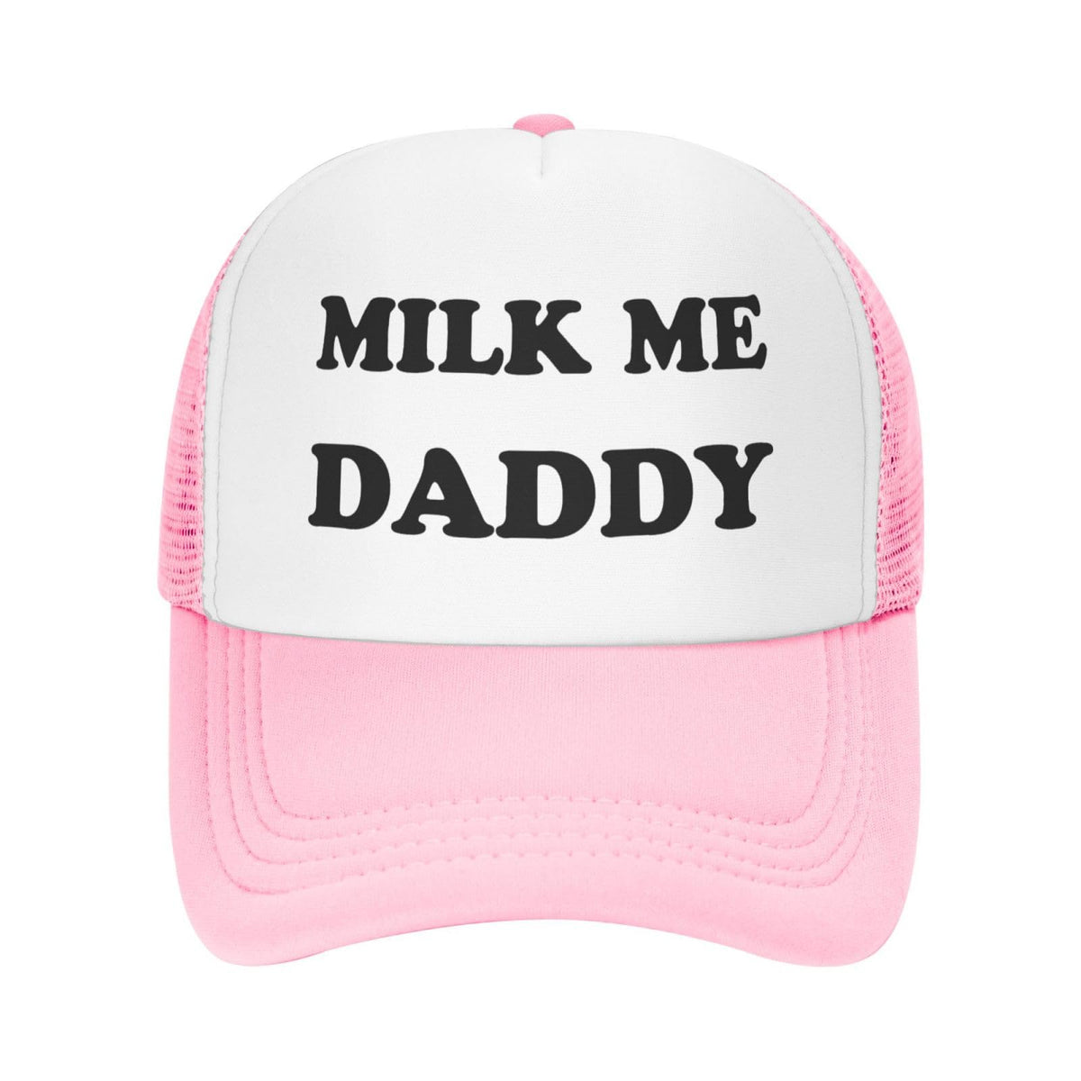 Milk Me Daddy Hat Funny Trucker Hats Adjustable Classic Fishing Cap for Men and Women Pink