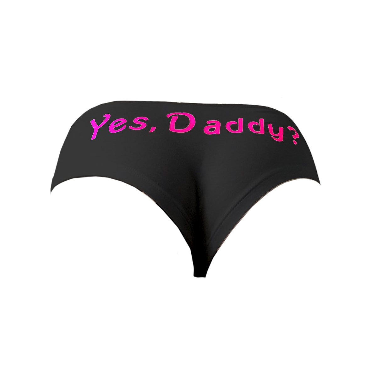 Sexy Black Yes Daddy Print Girlfriend Wife Underwear for Anniversary Honeymoon S