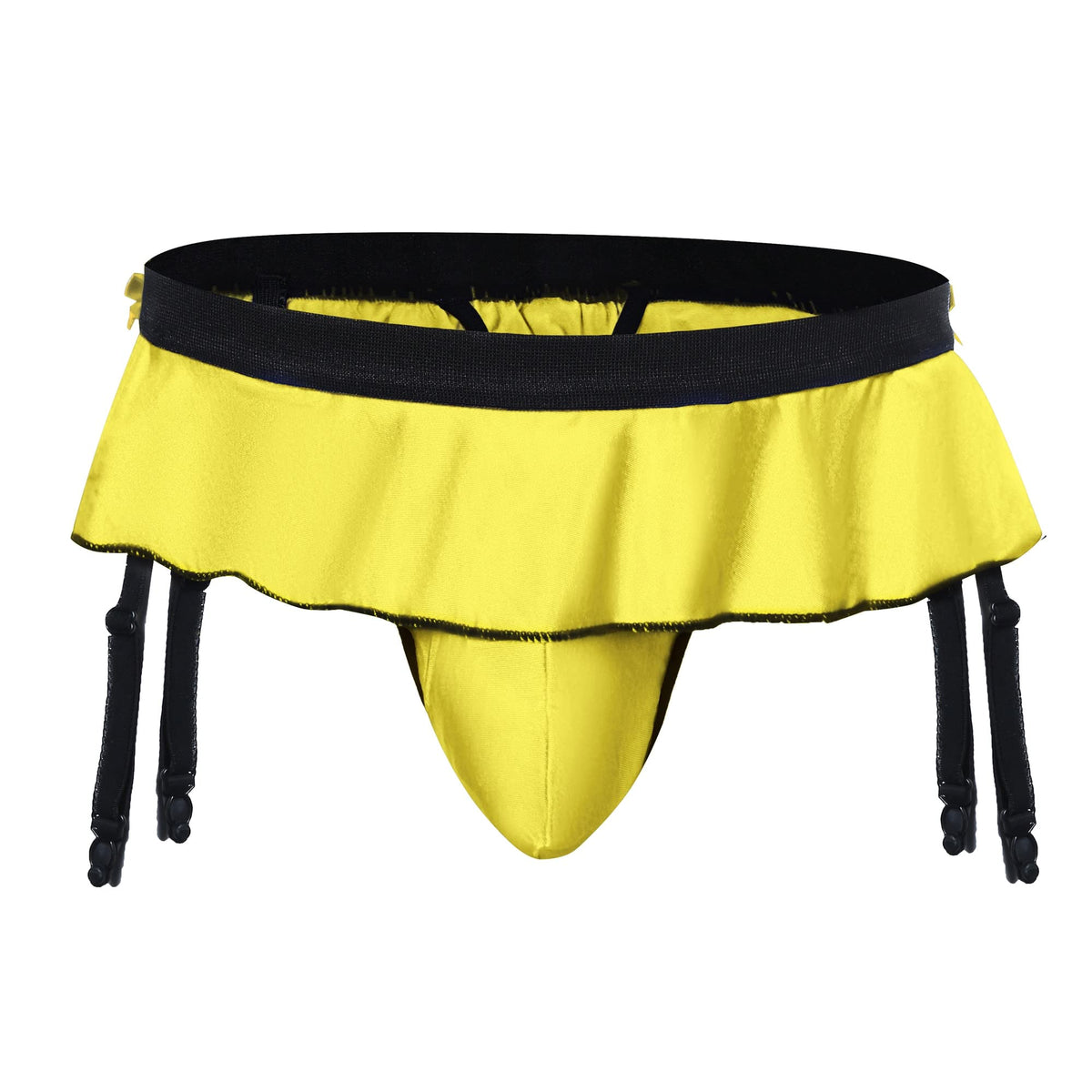 WINTOFW Sissy Pouch Panties for Men Crossdressers Mens Lingerie Skirt G-String Thongs Underwear Briefs with Garters