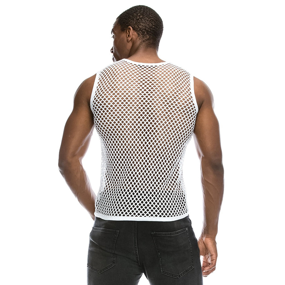 Men's Sheer Mesh T-Shirt for Fashion and Photography