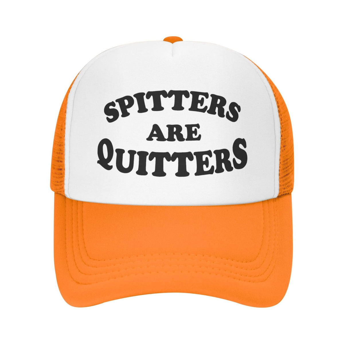 Spitters are Quitters Hat Funny Trucker Hats Adjustable Classic Fishing Cap for Men and Women Orange