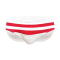 Men's Color Block Striped Triangle Swim Trunks with Pocket