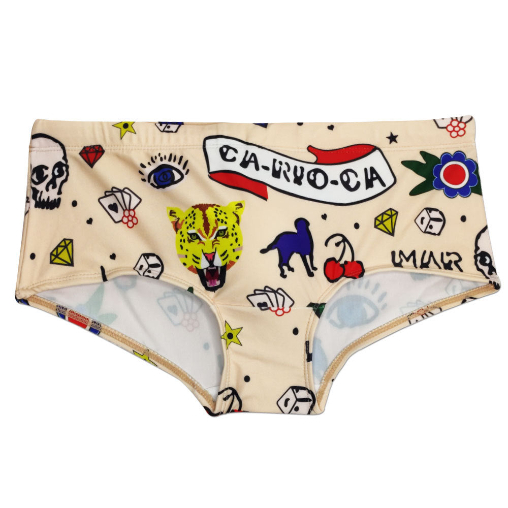 Men's Swimming Trunks with Leopard Print Design