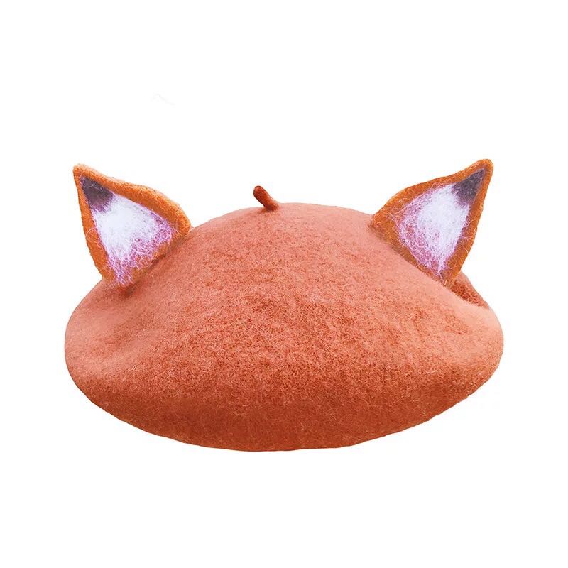 Fox Ear Beret Hat - Painter's Hat