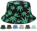 Reversible Bucket-Hat Marijuana-Cannabis Weed Foldble Fisherman Hat Packable