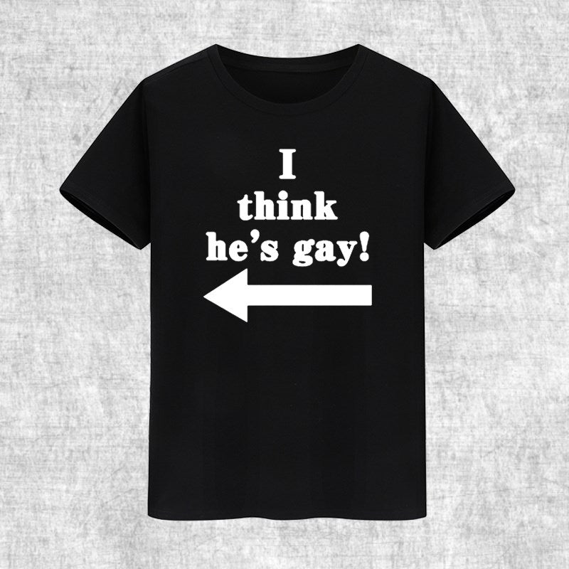 "I Think He Is Gay Short Sleeve T-Shirt for Programmers"