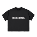 Homo Estas Boxy Half-Sleeve Raw-Edge T-Shirt