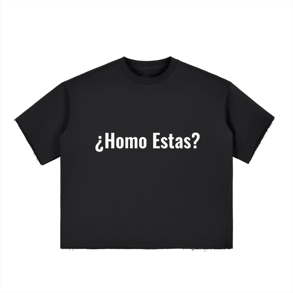 Homo Estas Boxy Half-Sleeve Raw-Edge T-Shirt