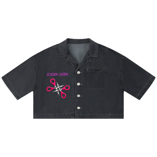 Women's Vintage Wash Boxy Cropped Shirt