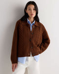Australian Merino Wool Collared Cable Cardigan